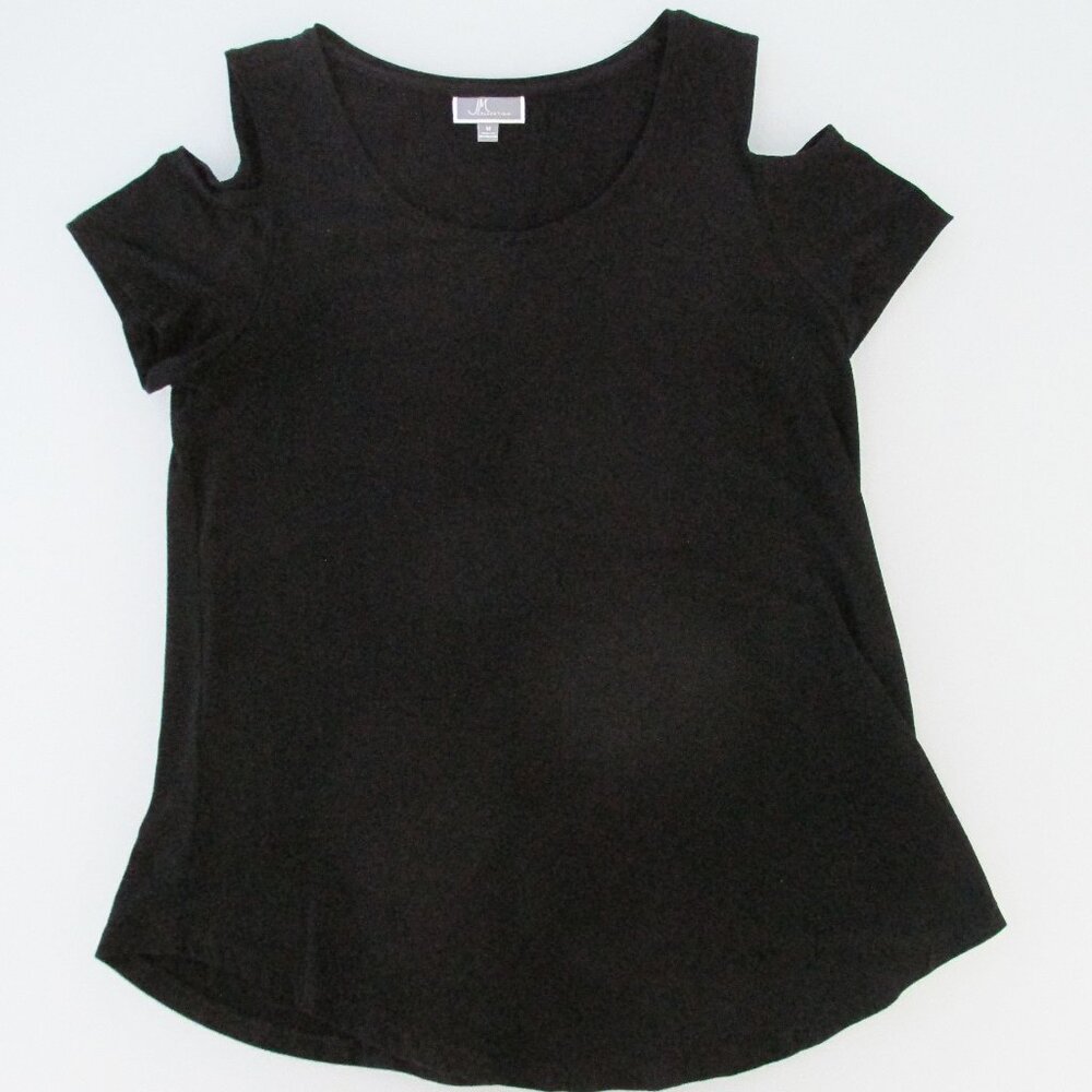 JM Collection Women's Cold Shoulder Short Sleeve Knit Top Size Medium